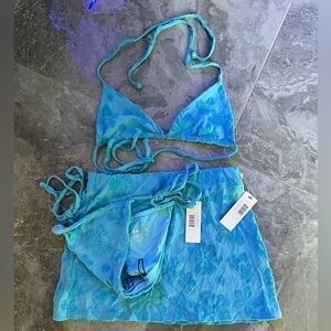 Frankie’s bikinis blue terry bikini set